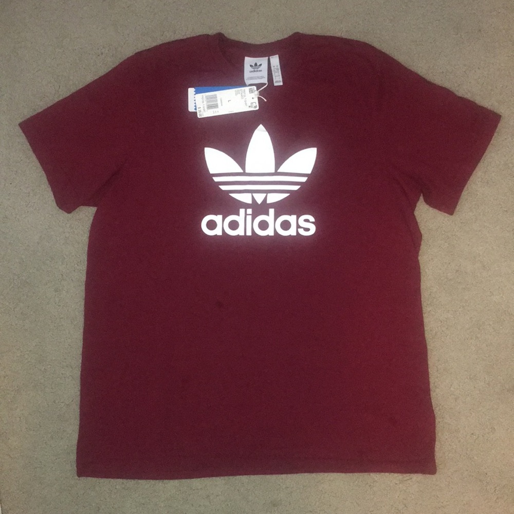 Men’s Adidas Trefoil T-Shirt Maroon Large